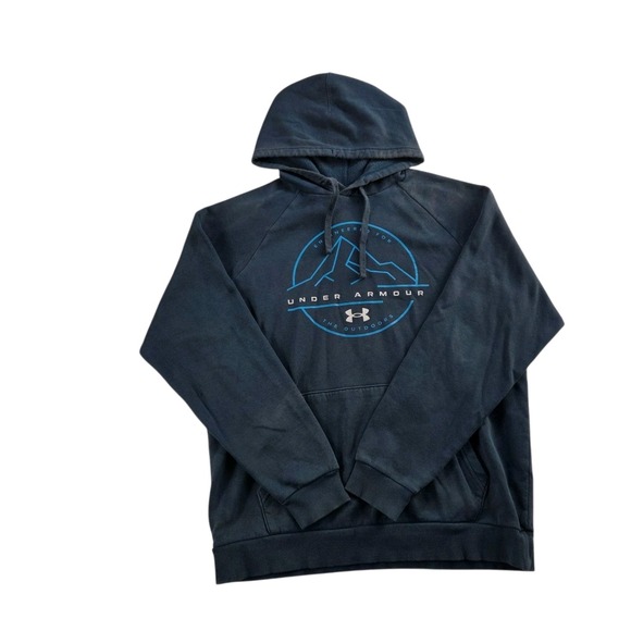 Under Armour Other - Under Armour UA Rival Fleece Hoodie Mens M Blue Loose Mountain Key